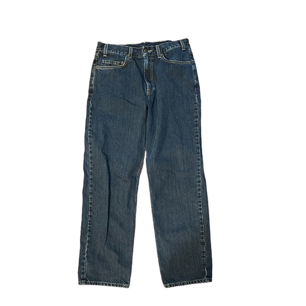 Kirkland Mens Jeans 34x32 100%cotton straight medium dark wash Denim pan…